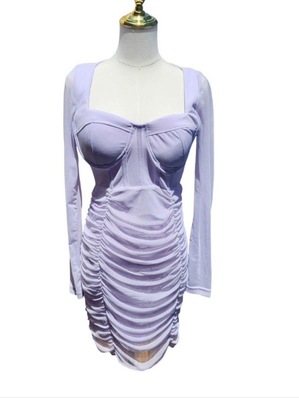 Haute Monde Pale Lavendar Mini Dress